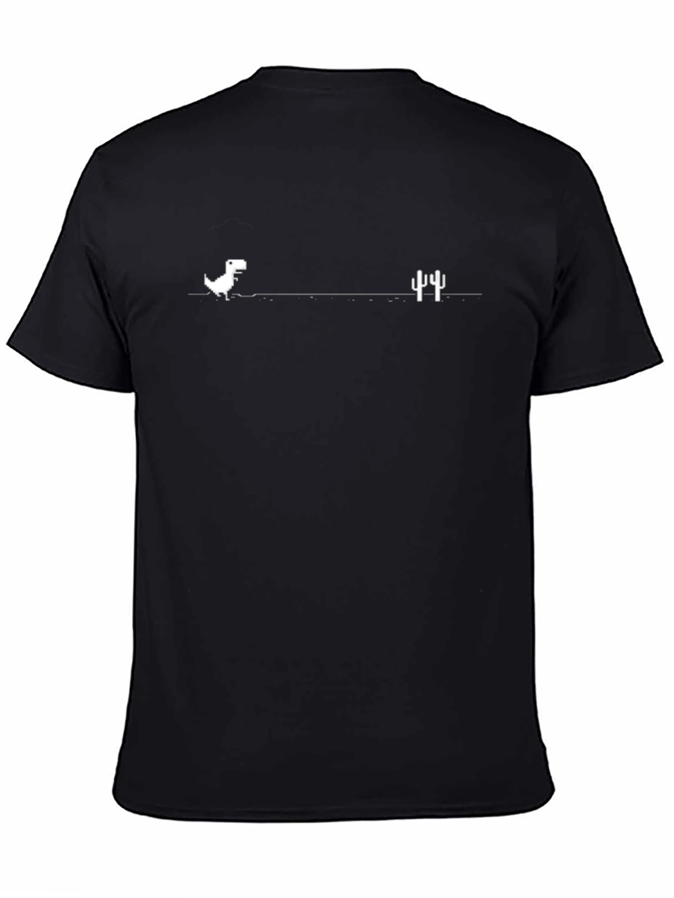 Chrome Dino T-Shirt - Black Tee for Gamers