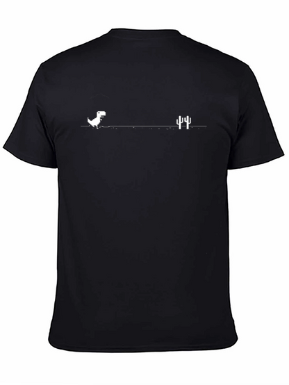 Chrome Dino T-Shirt - Black Tee for Gamers