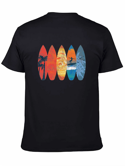 Retro Surfboard Graphic Tee - Black