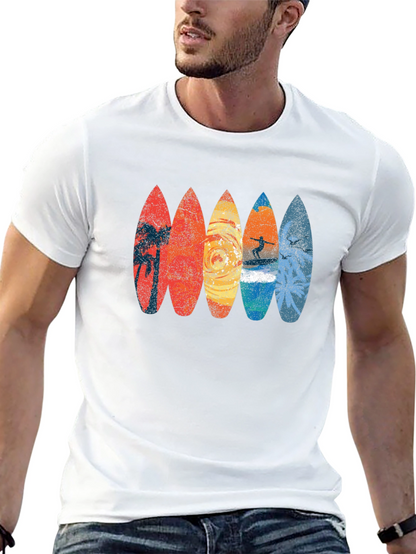Retro Surfboard Graphic Tee - Black