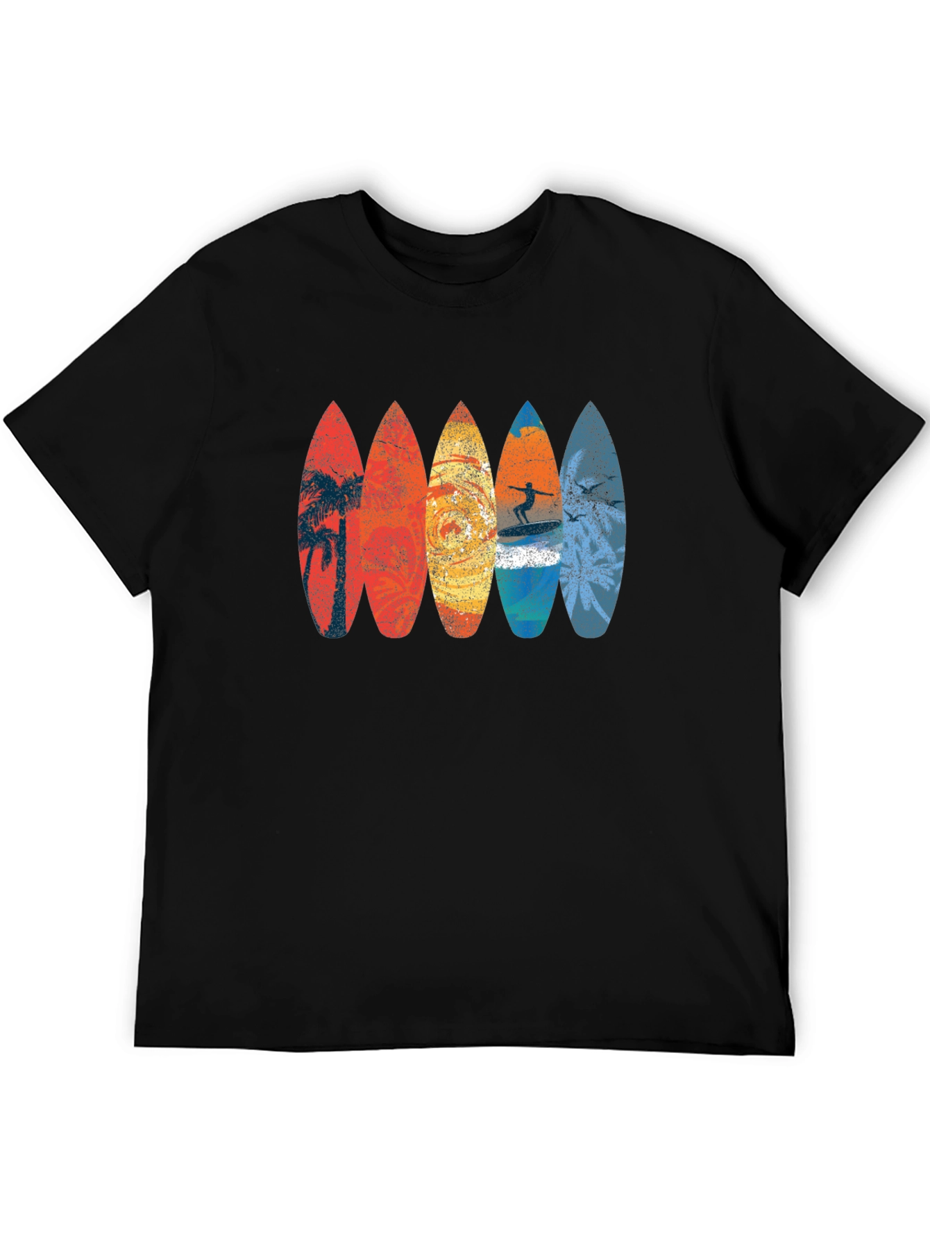 Retro Surfboard Graphic Tee - Black
