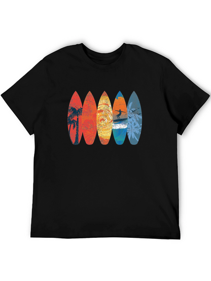 Retro Surfboard Graphic Tee - Black