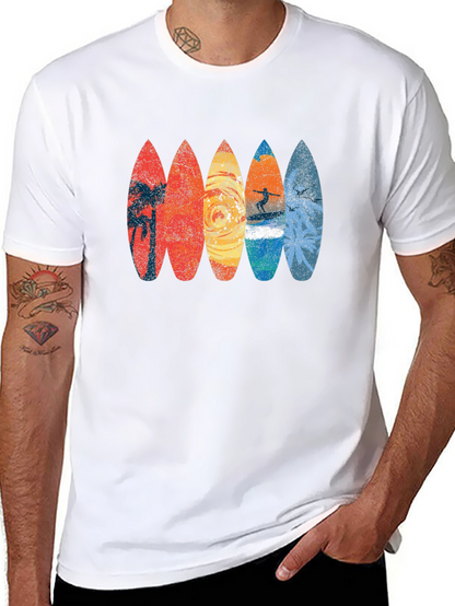 Retro Surfboard Graphic Tee - Black