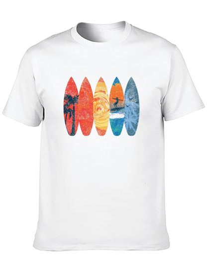 Retro Surfboard Graphic Tee - Black