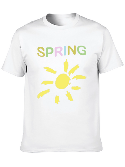Spring Sunshine Graphic Tee - Soft Black Cotton Shirt