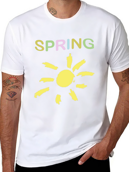 Spring Sunshine Graphic Tee - Soft Black Cotton Shirt
