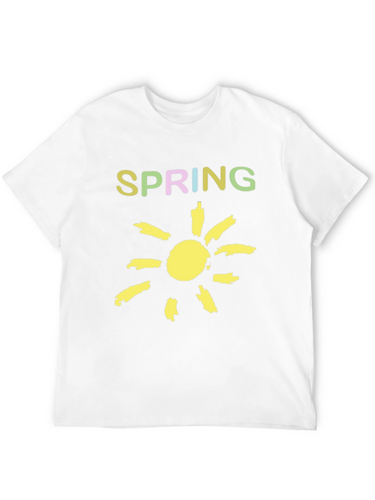 Spring Sunshine Graphic Tee - Soft Black Cotton Shirt