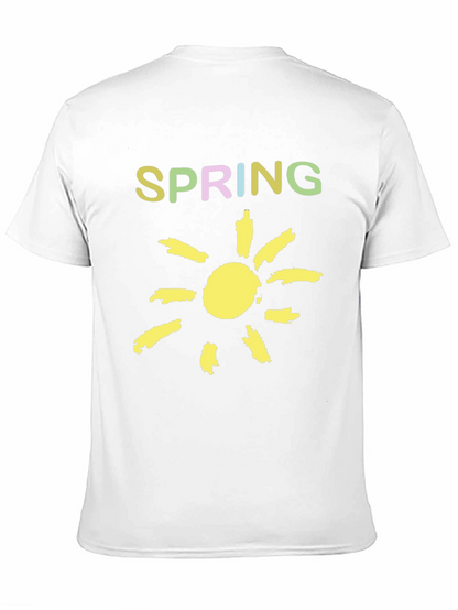 Spring Sunshine Graphic Tee - Soft Black Cotton Shirt