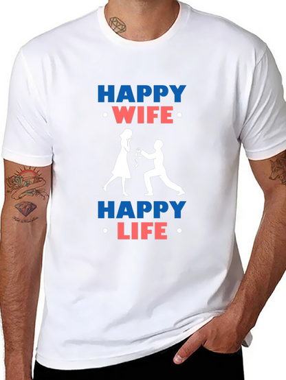 Happy Wife Happy Life Graphic T-Shirt