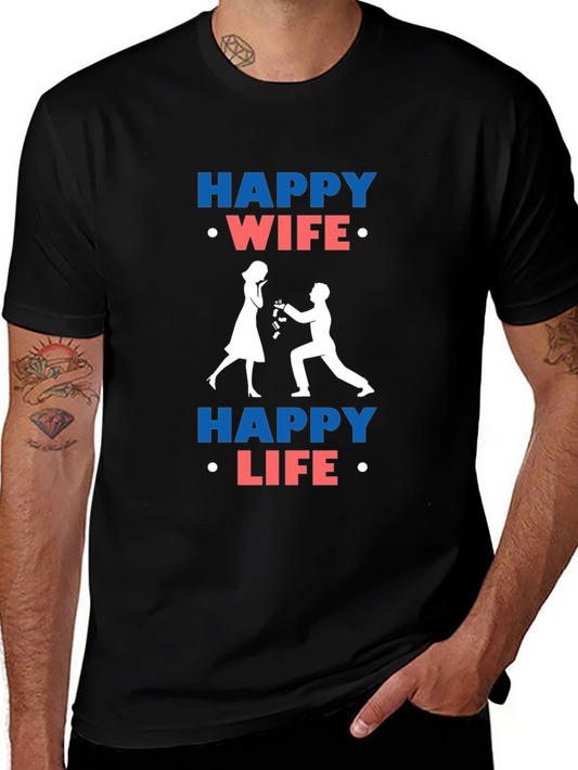Happy Wife Happy Life Graphic T-Shirt