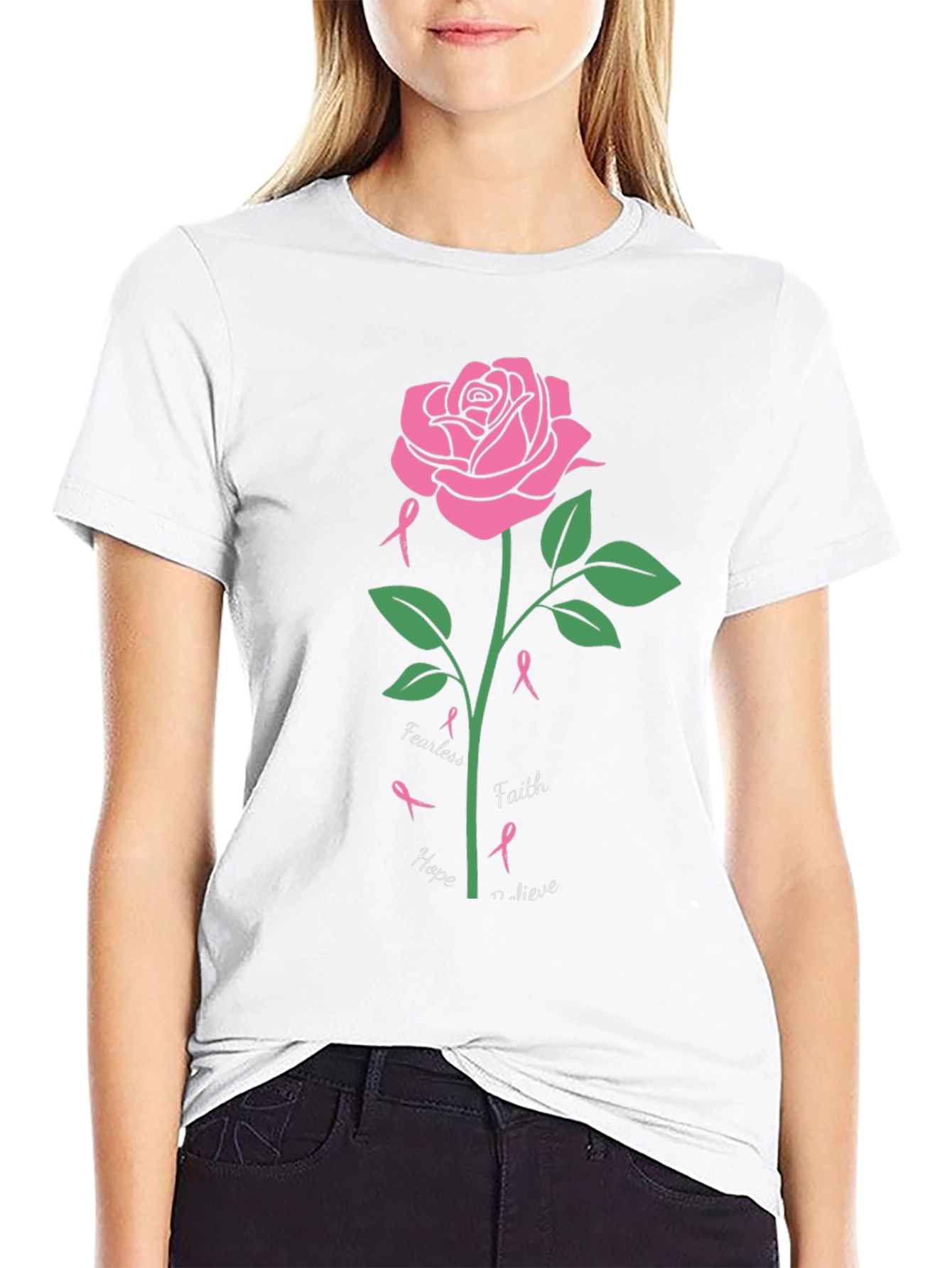 Breast Cancer Awareness Rose T-Shirt