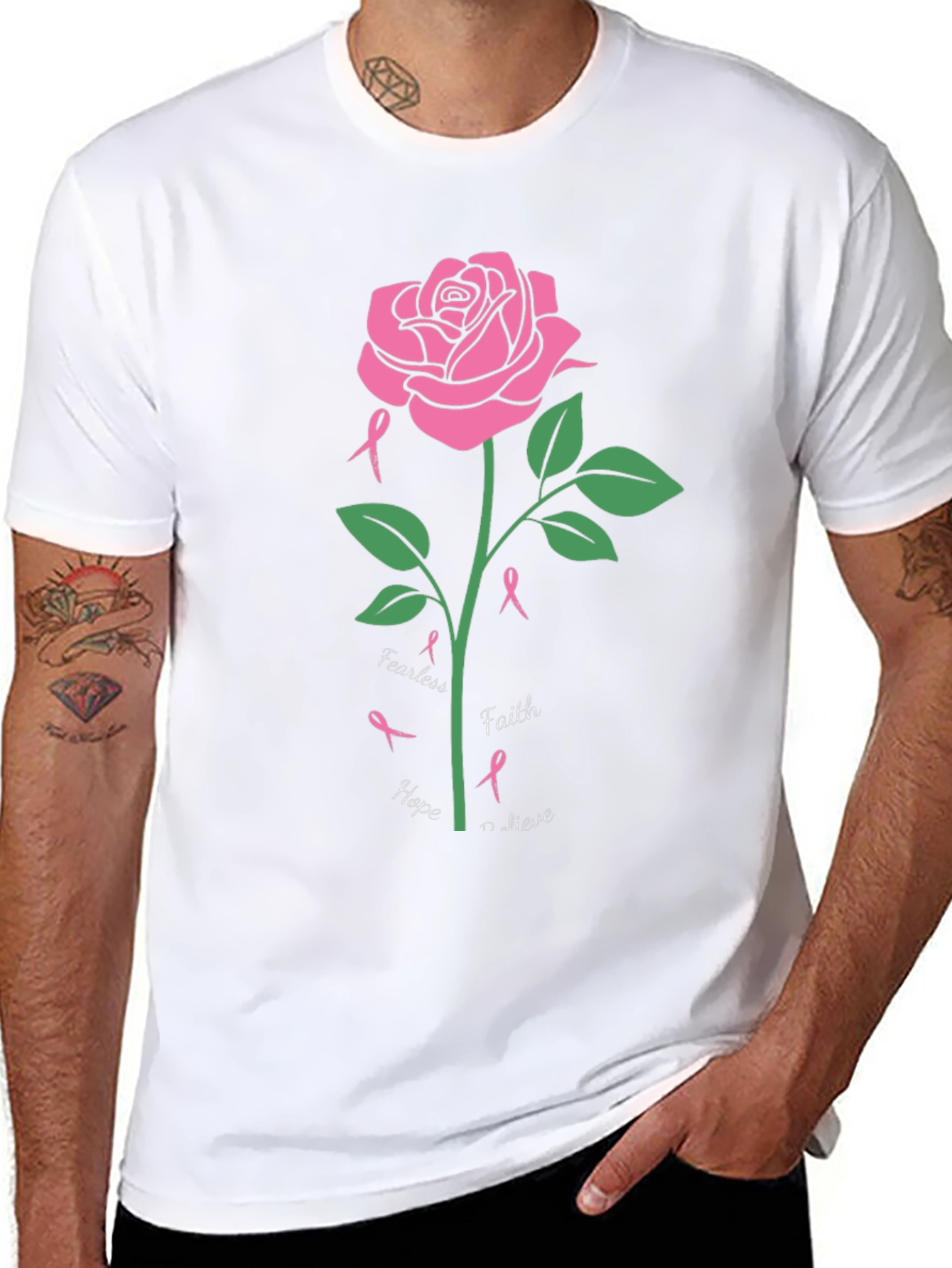 Breast Cancer Awareness Rose T-Shirt