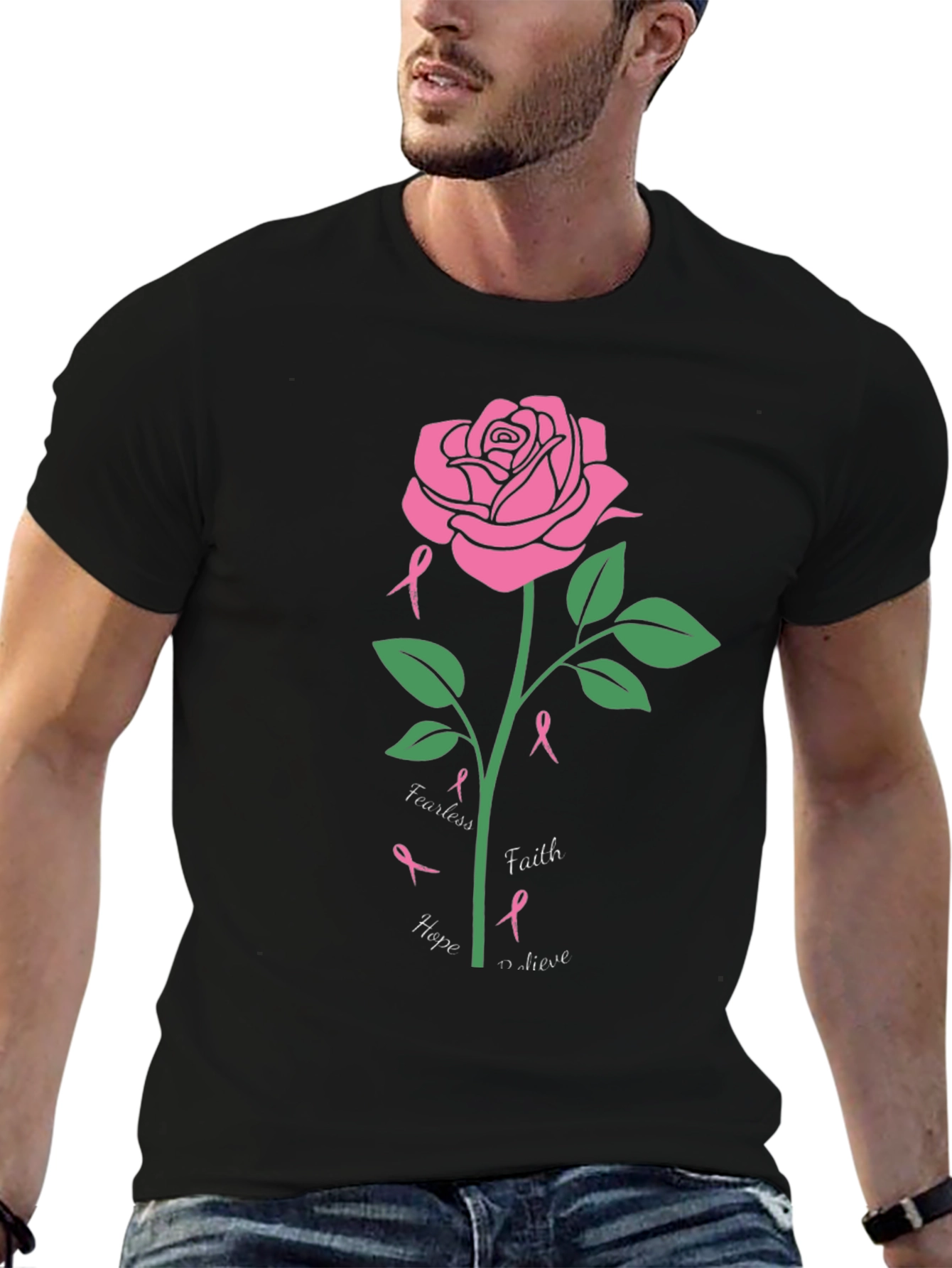 Breast Cancer Awareness Rose T-Shirt