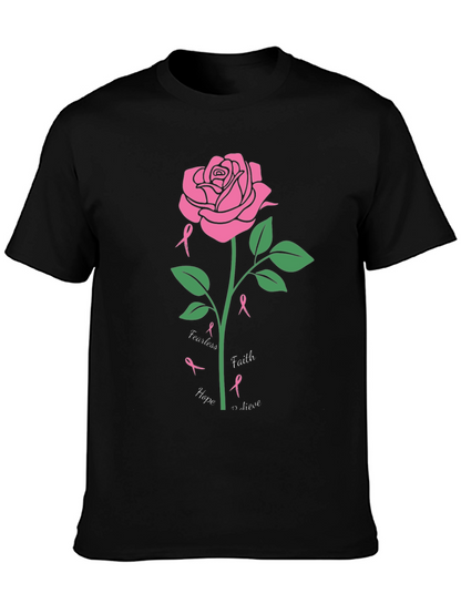 Breast Cancer Awareness Rose T-Shirt