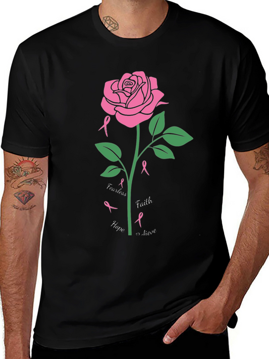 Breast Cancer Awareness Rose T-Shirt