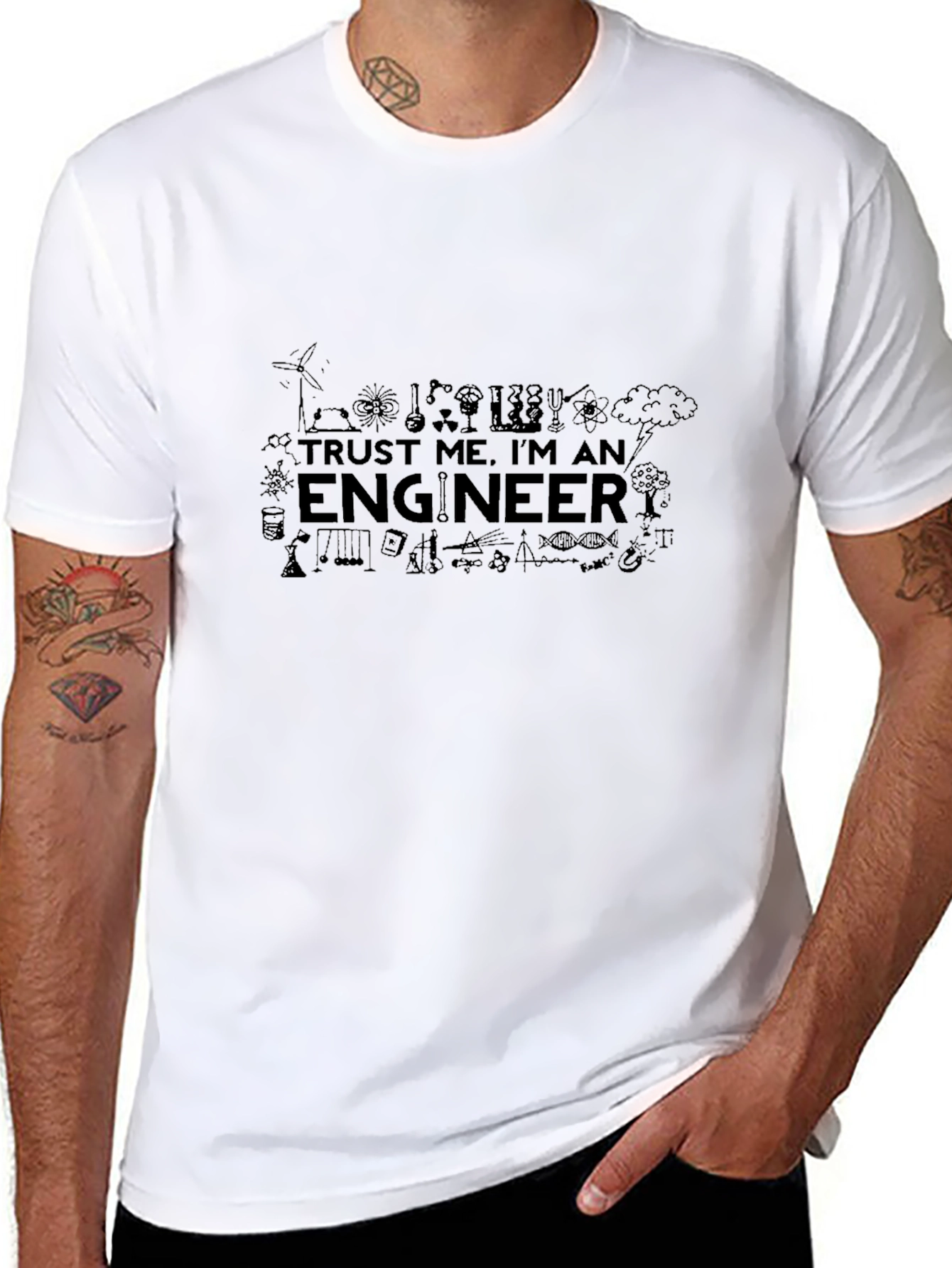Trust Me Im An Engineer Black T-Shirt