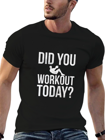 Workout Today Graphic Tee - Black Cotton T-Shirt