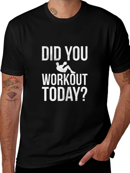Workout Today Graphic Tee - Black Cotton T-Shirt