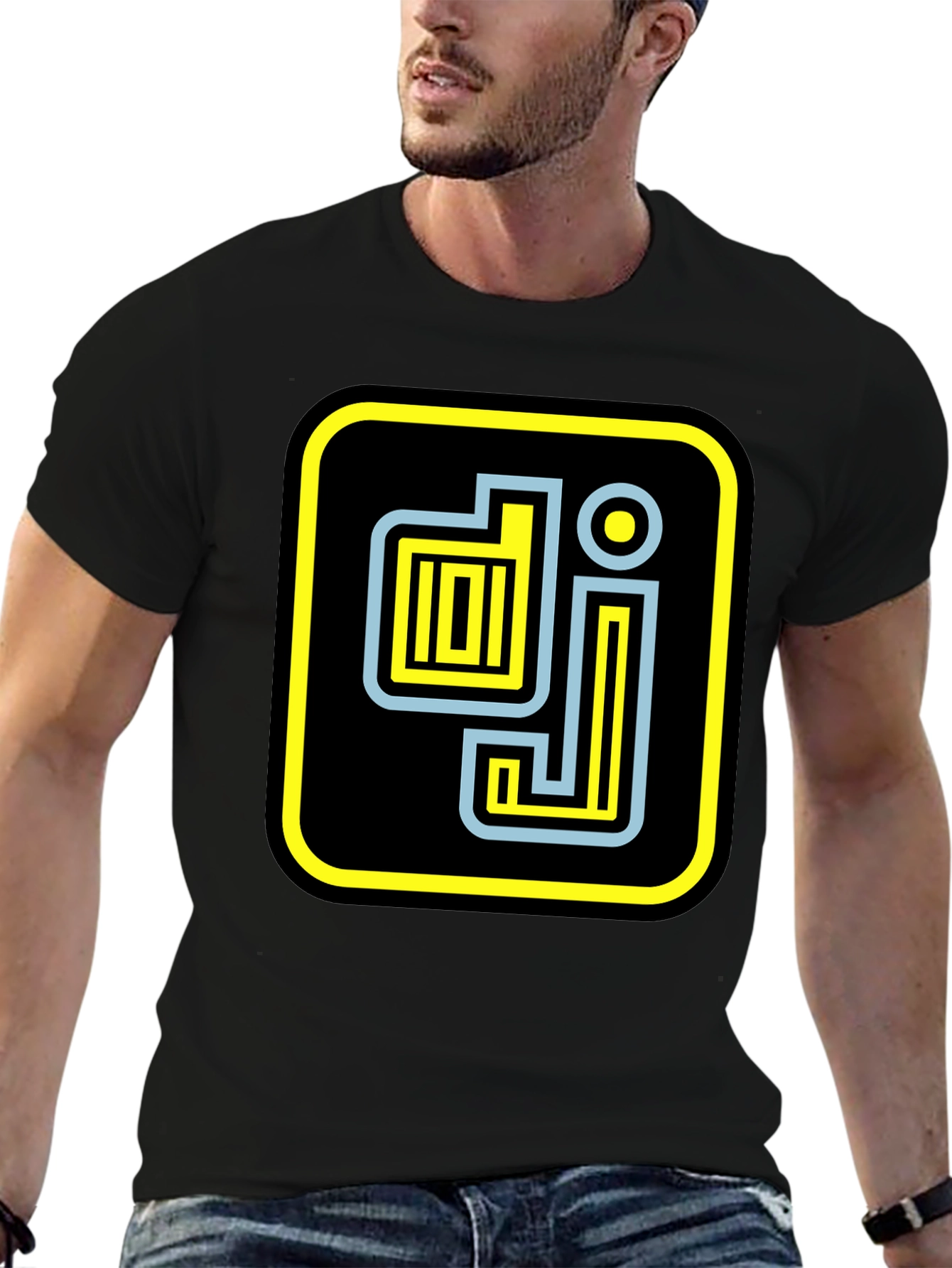 DJ Graphic Tee - Stylish Black Cotton T-Shirt