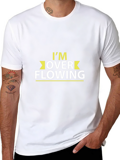 Overflowing Tee: Black Cotton Blend T-Shirt