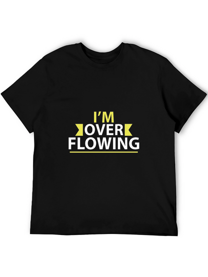 Overflowing Tee: Black Cotton Blend T-Shirt