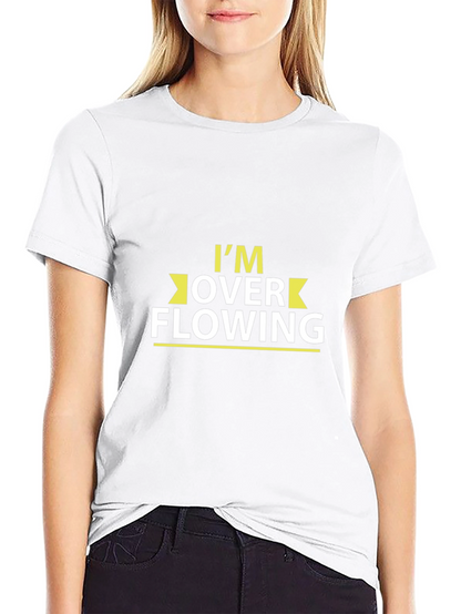 Overflowing Tee: Black Cotton Blend T-Shirt