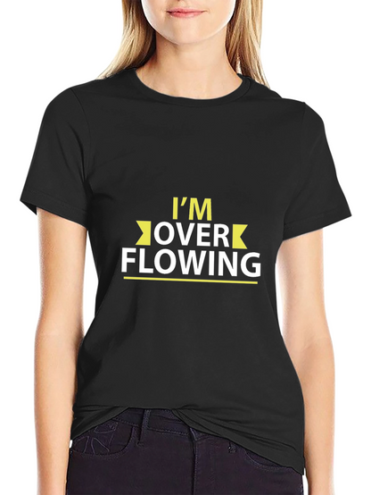 Overflowing Tee: Black Cotton Blend T-Shirt