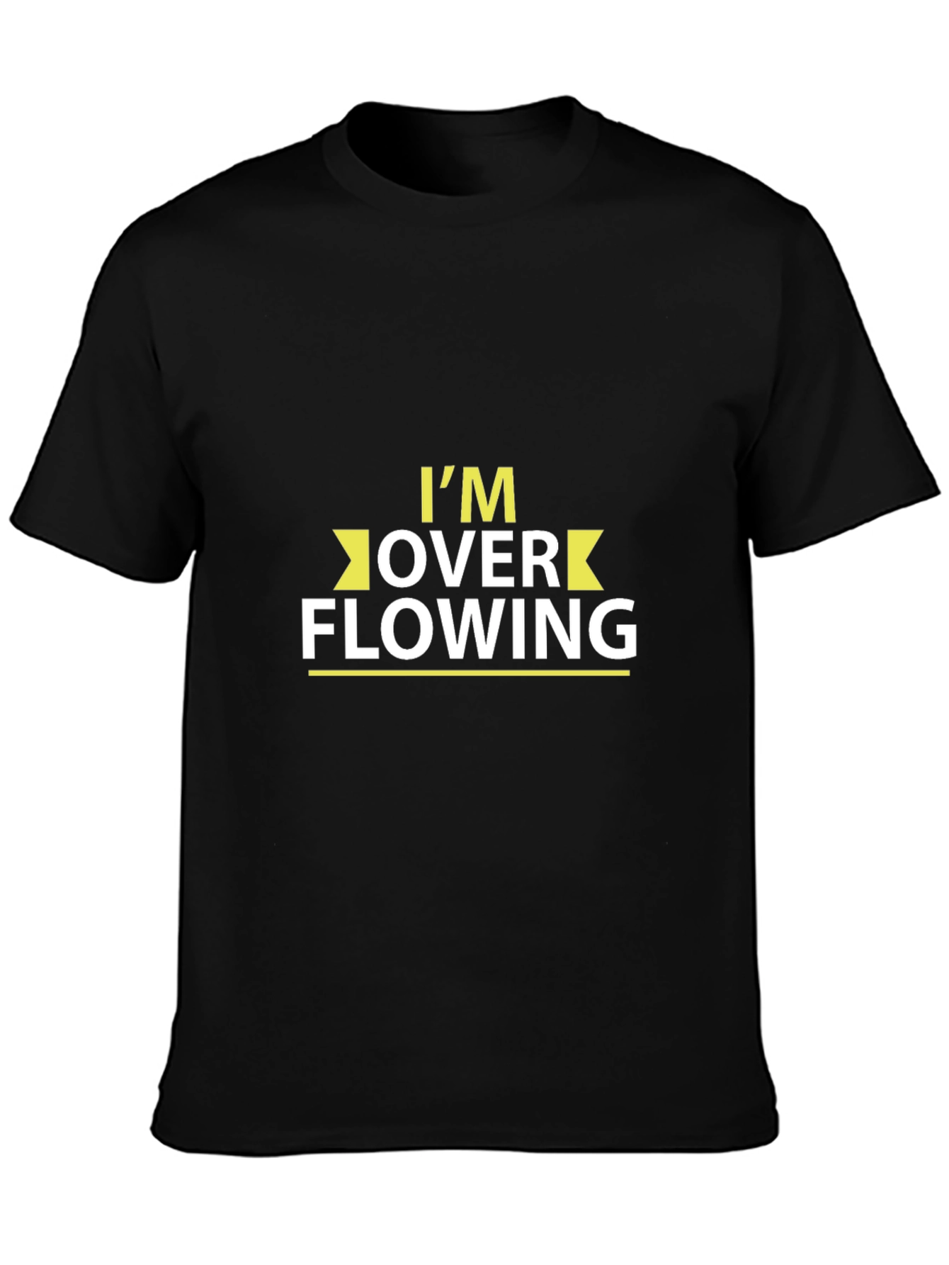 Overflowing Tee: Black Cotton Blend T-Shirt