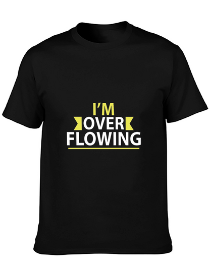 Overflowing Tee: Black Cotton Blend T-Shirt