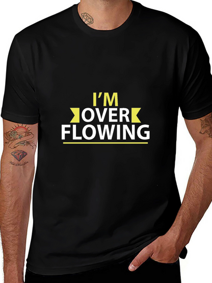 Overflowing Tee: Black Cotton Blend T-Shirt