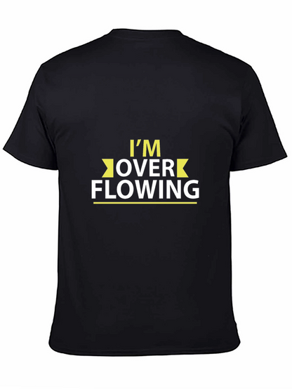 Overflowing Tee: Black Cotton Blend T-Shirt