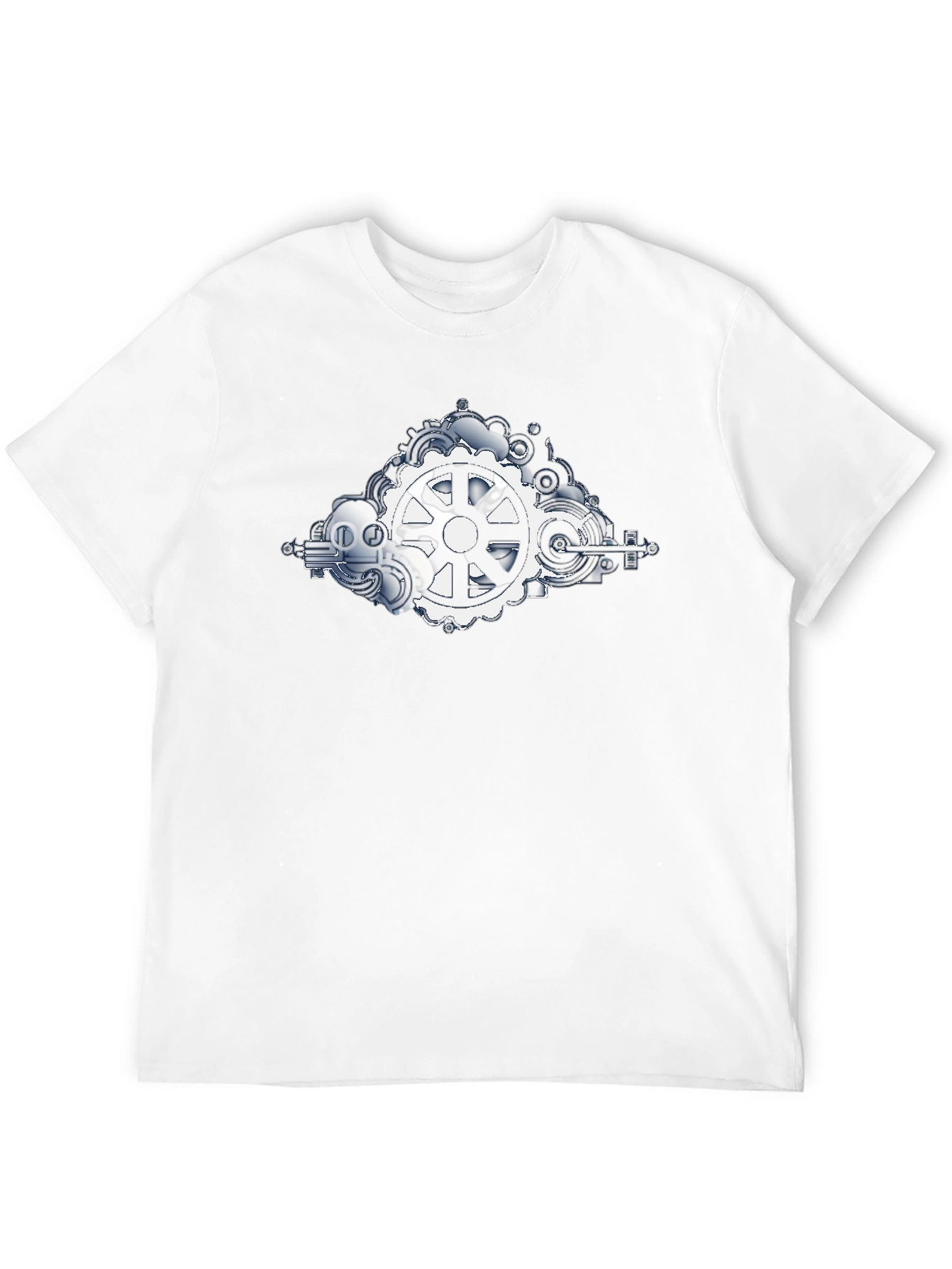 Steampunk Gears Graphic Tee - Black Cotton Shirt