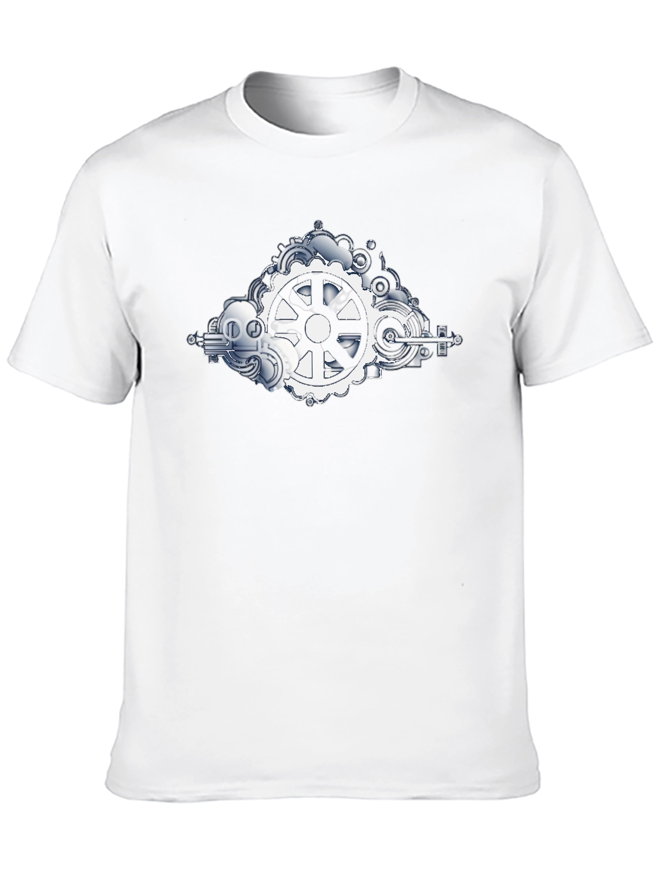 Steampunk Gears Graphic Tee - Black Cotton Shirt