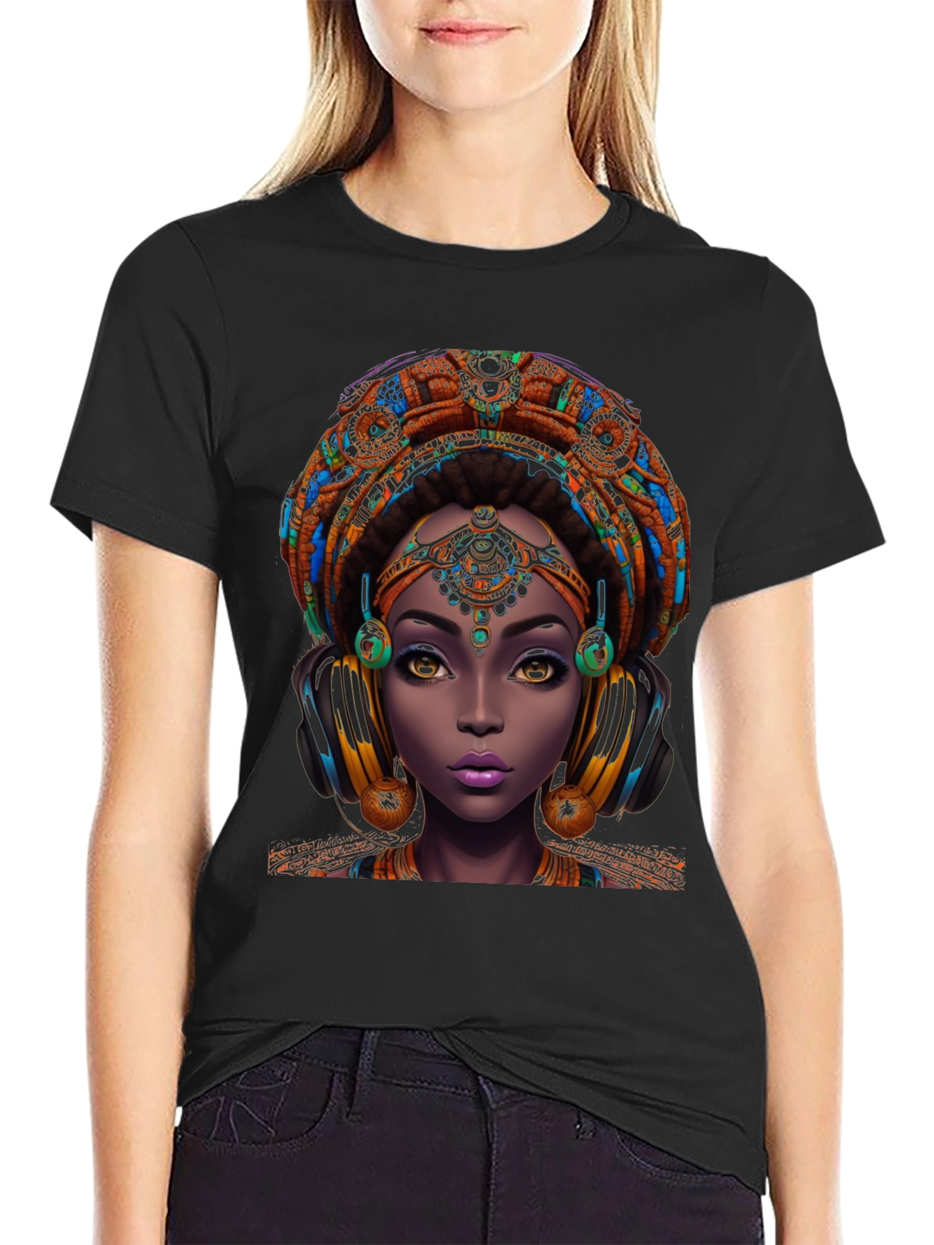 Bold African Queen Graphic Tee - Unique Design