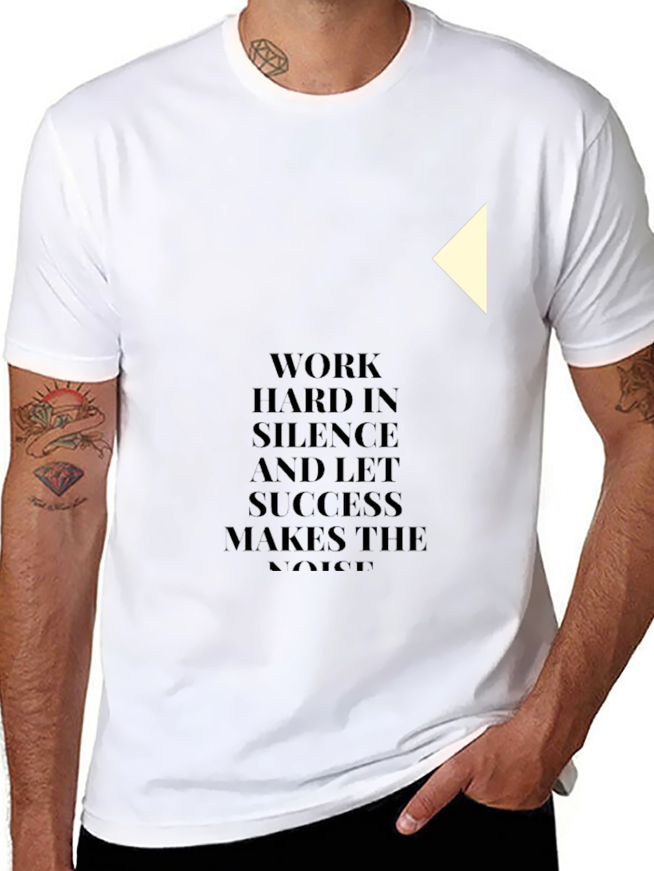 Motivational Black T-Shirt: Work Hard In Silence