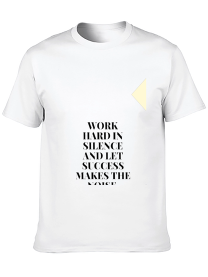 Motivational Black T-Shirt: Work Hard In Silence