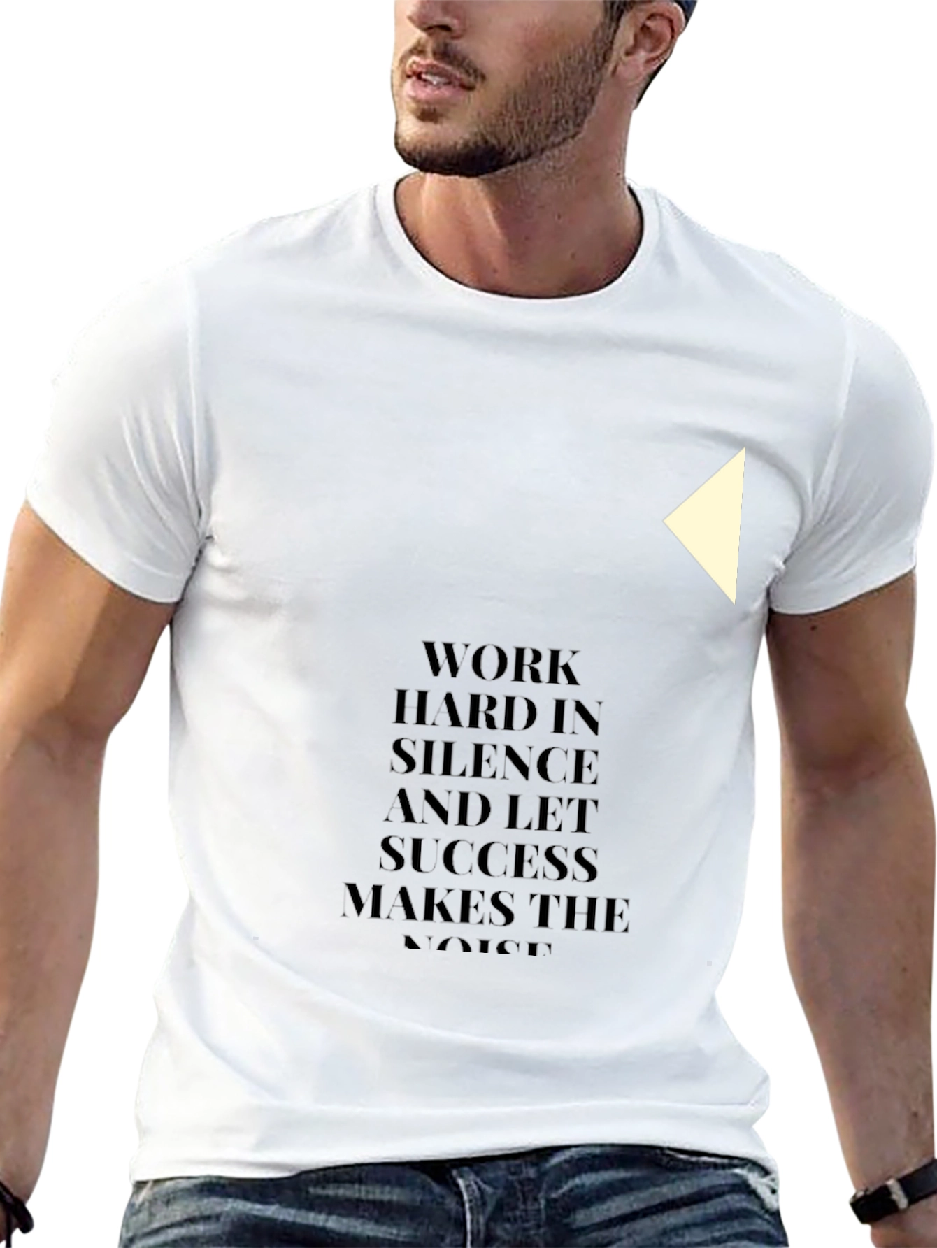 Motivational Black T-Shirt: Work Hard In Silence
