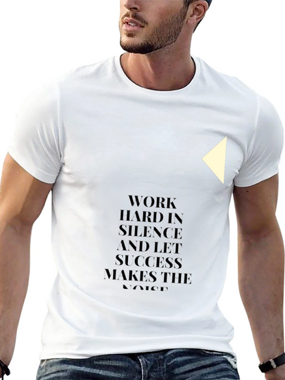 Motivational Black T-Shirt: Work Hard In Silence