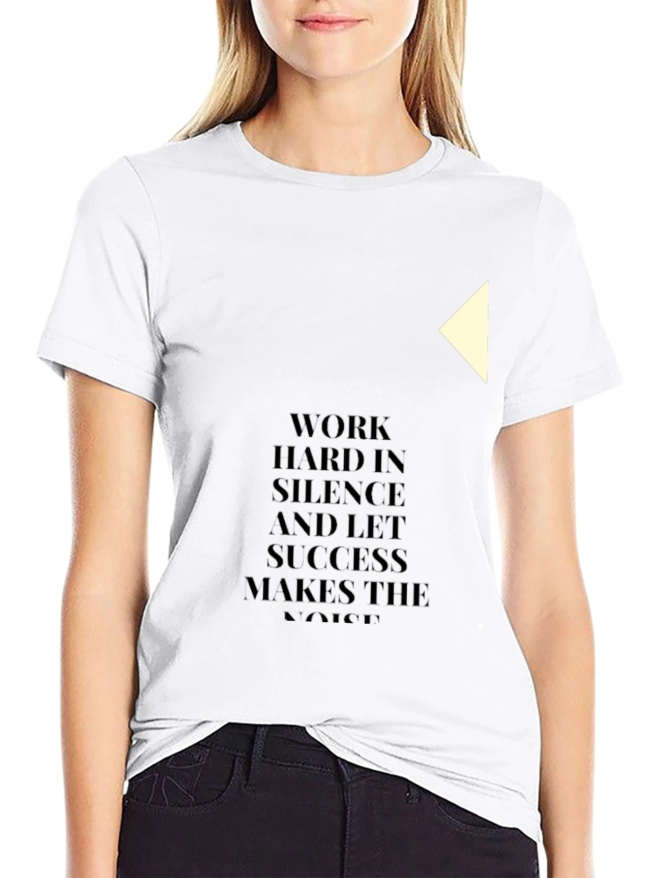 Motivational Black T-Shirt: Work Hard In Silence