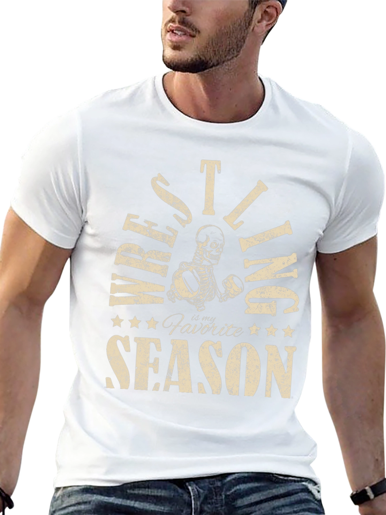 Wrestling is My Favorite Season Skeleton T-Shirt