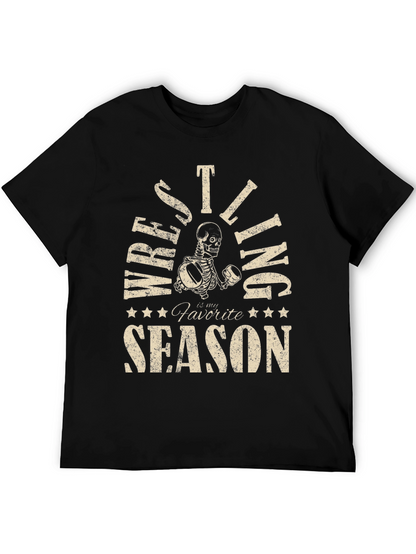 Wrestling is My Favorite Season Skeleton T-Shirt