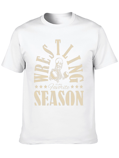 Wrestling is My Favorite Season Skeleton T-Shirt