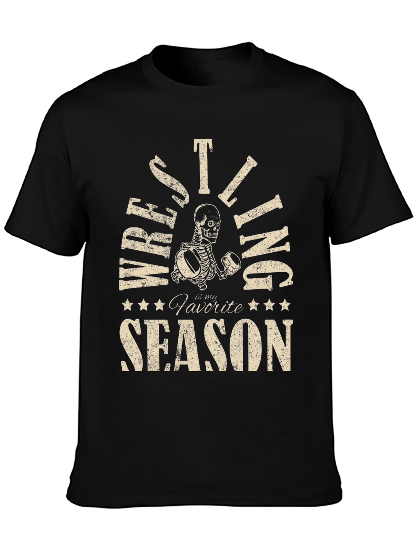 Wrestling is My Favorite Season Skeleton T-Shirt