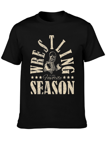 Wrestling is My Favorite Season Skeleton T-Shirt