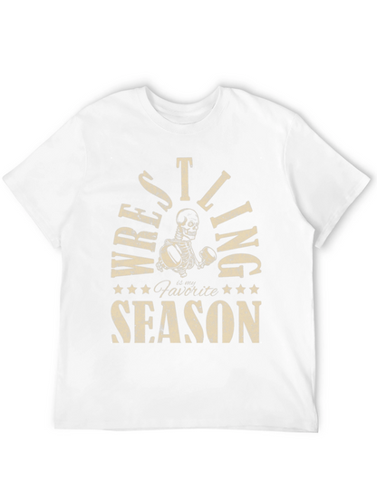 Wrestling is My Favorite Season Skeleton T-Shirt