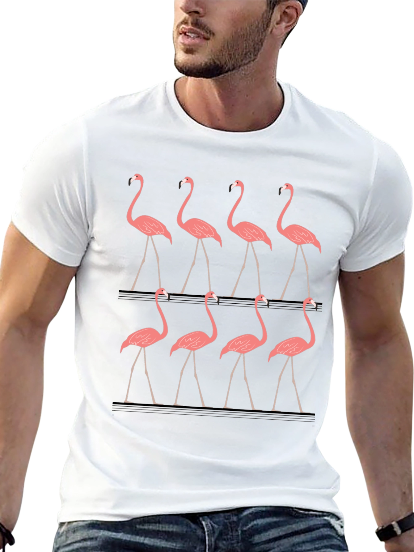 Flamingo Graphic Tee - Mens Black T-Shirt