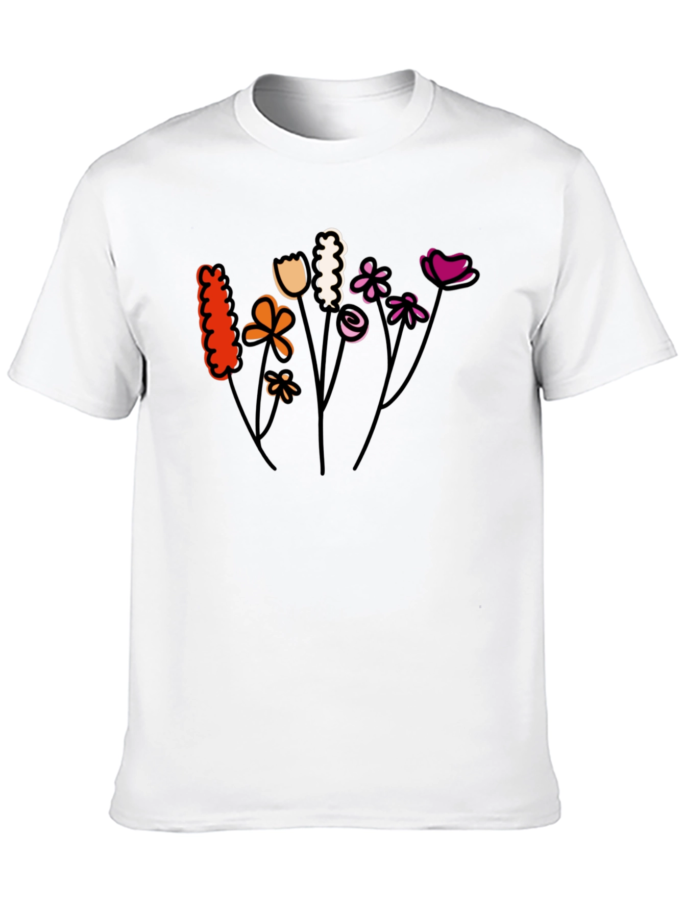 Floral Lesbian Pride T-Shirt - Black Cotton Tee