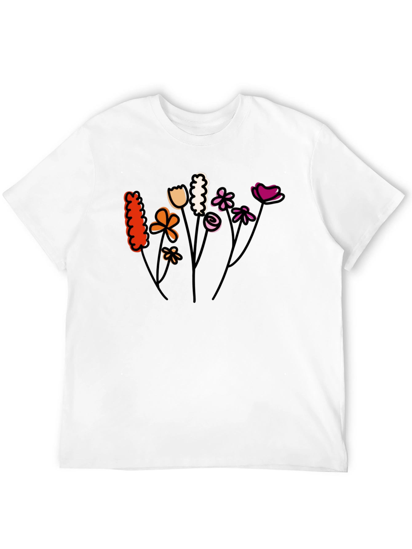 Floral Lesbian Pride T-Shirt - Black Cotton Tee
