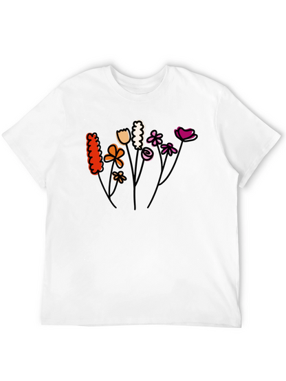 Floral Lesbian Pride T-Shirt - Black Cotton Tee