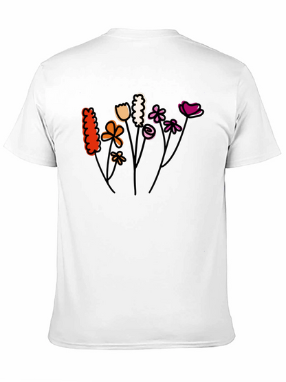 Floral Lesbian Pride T-Shirt - Black Cotton Tee